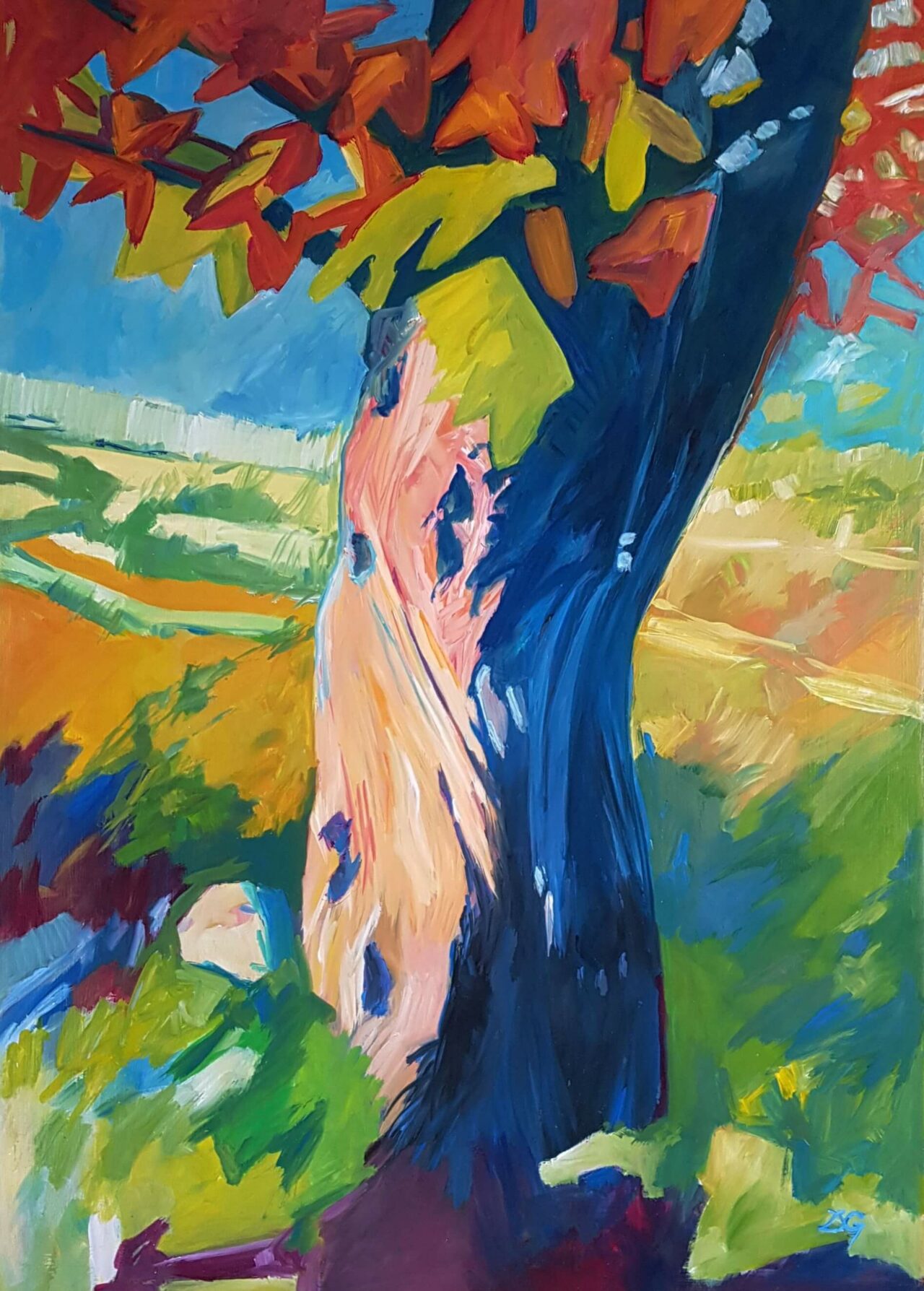 Le Châtaignier - huile sur bois : 60cm x 43cm - 2025