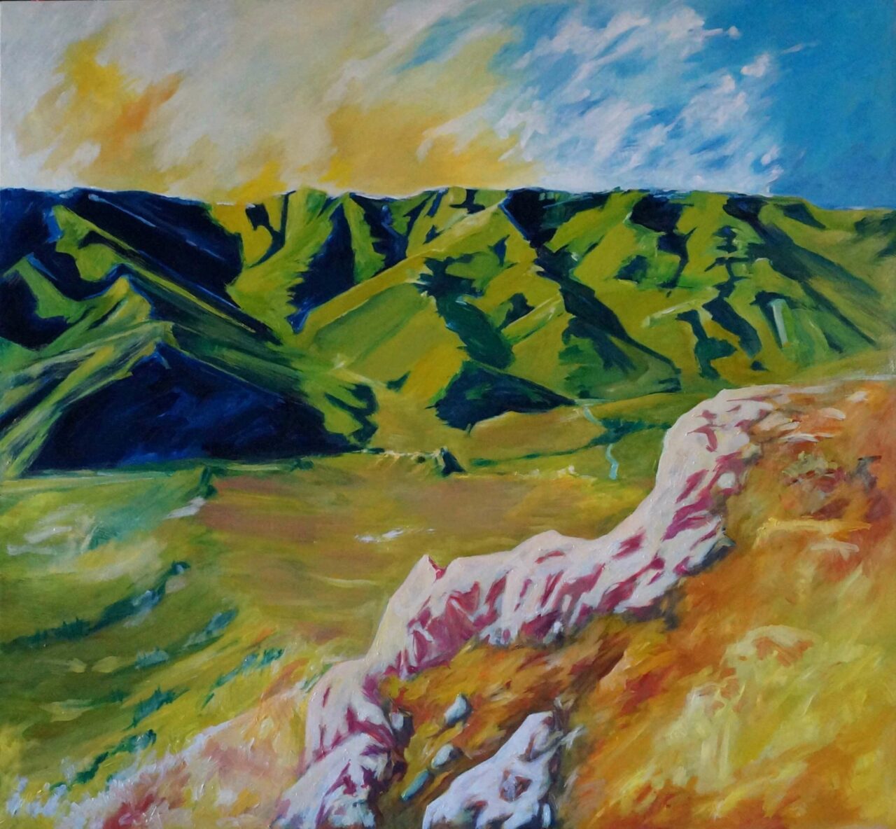 Le souvenir des montagnes - huile sur panneau de bois 97cm x 105cm - 2025